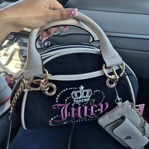Juicy Couture Black and Cream Satchel